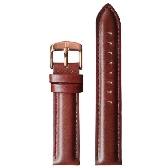 Leather - Brun - Roséguld - Klockarmband